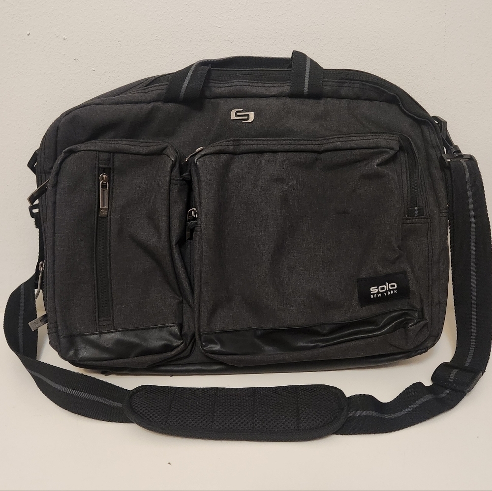 SOLO NY Backpack Laptop Tech Satchel Hybrid Convertible Bag Travel Commute EUC!